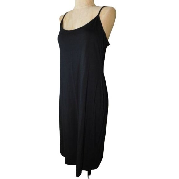 Ronen Chen Size 8  Black  STRETCHY Classic Slip Style Designer Dress - Picture 2 of 2